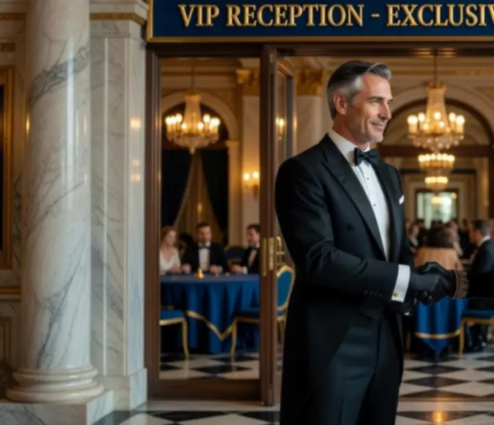 Accueil VIP lors d'une soirée poker sociale haut de gamme
